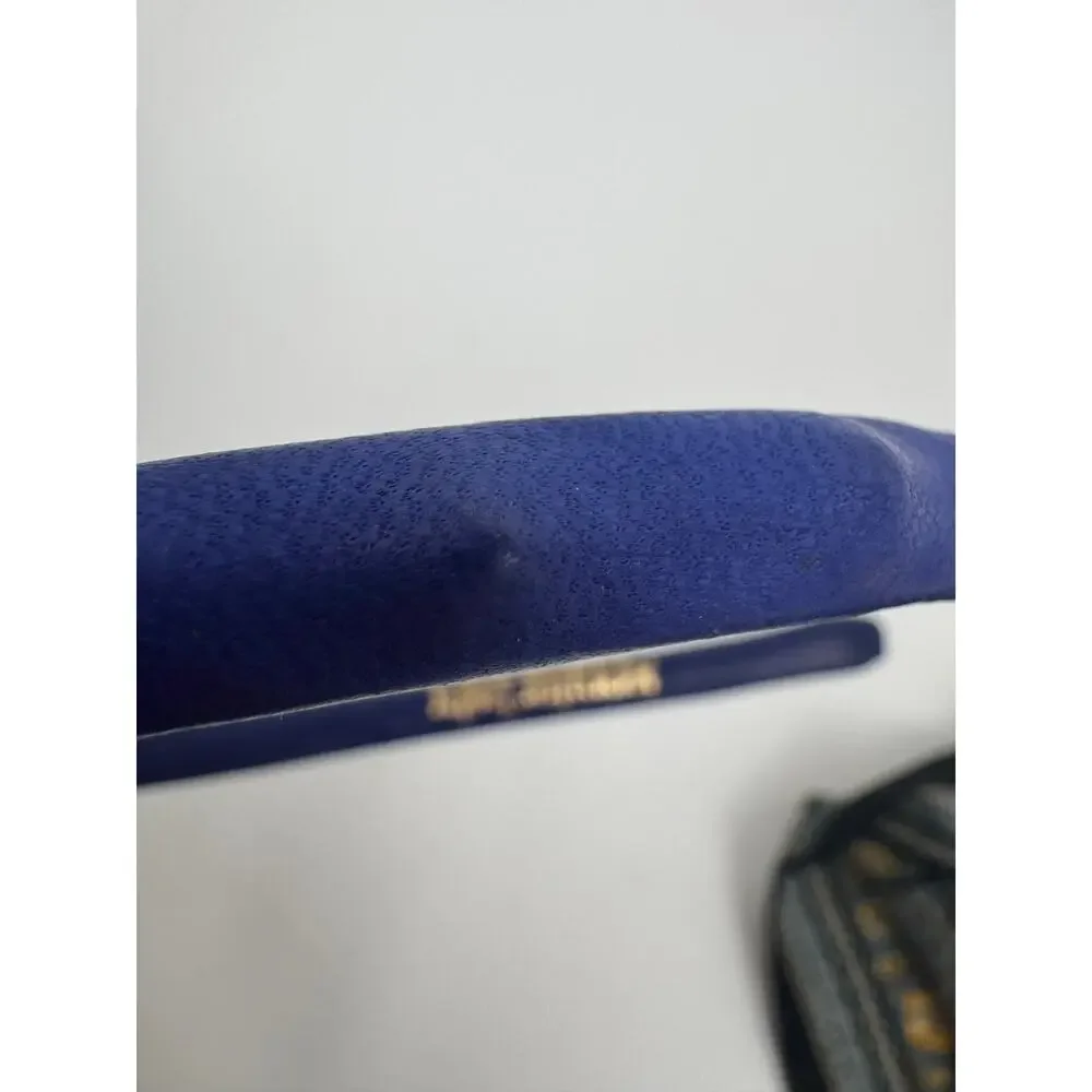 Jennifer Behr 2010 Cobalt Blue Leather Structured Headband Vintage